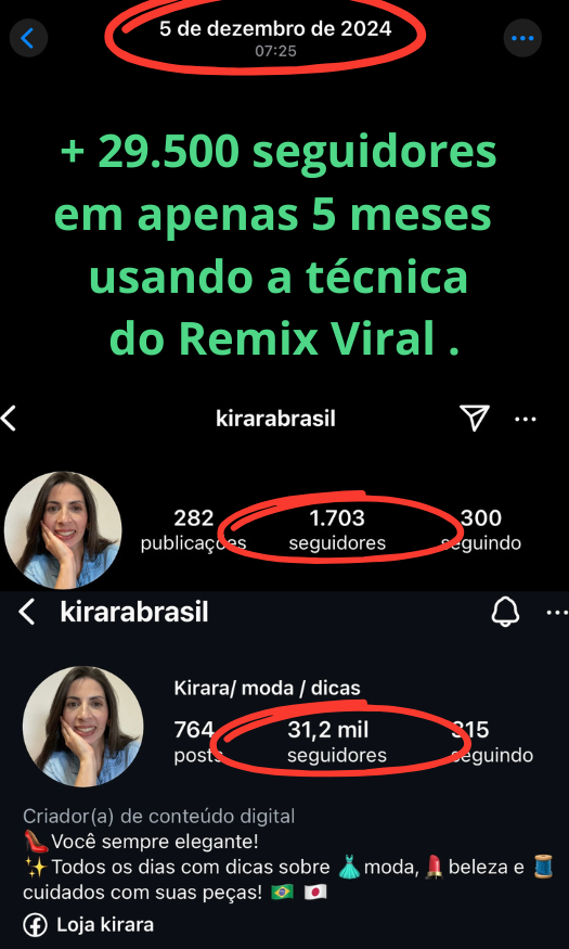 +1.200 seguidores em apenas 7 dias usando a técnica de remix.